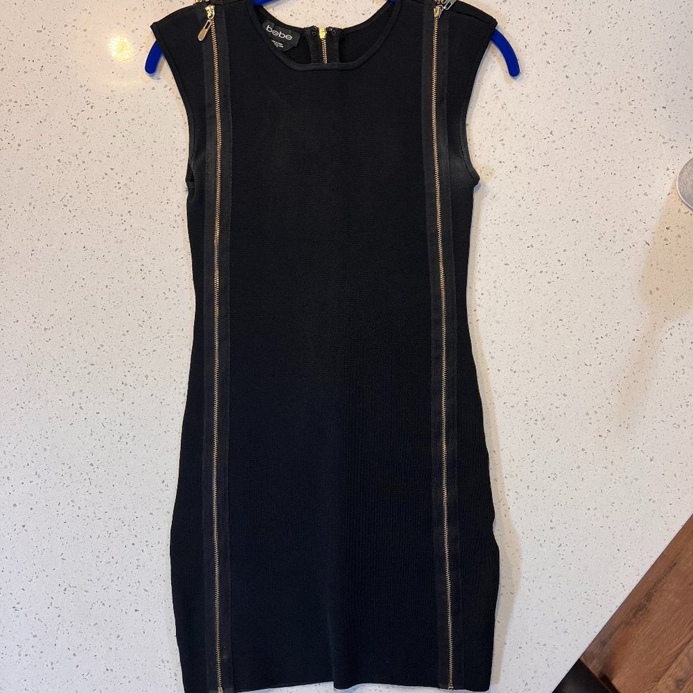 Bebe Little black zipper dress